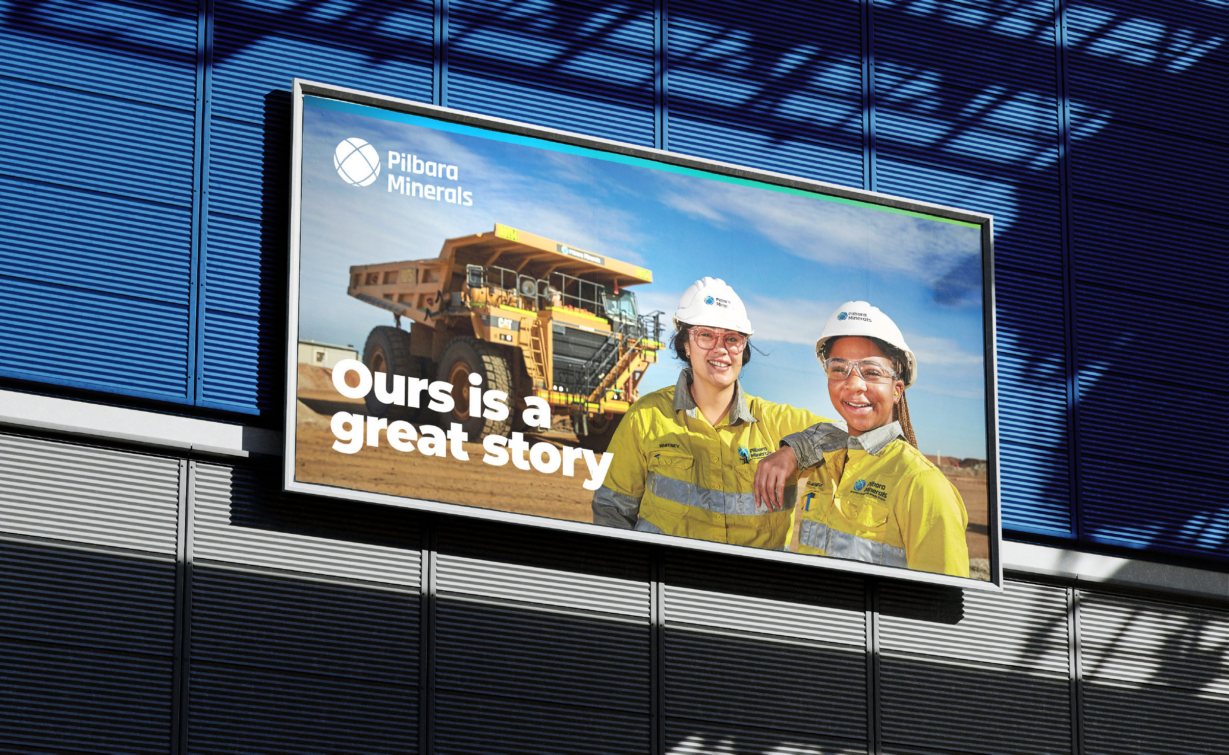 Mock up of large Pilbara Minerals billboard, recruitment campaign